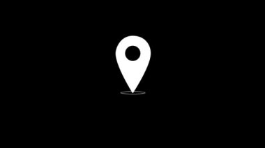 GPS Harita izleyici animasyonunda konum haritası işaretleyicisi. Harita için işaretçi. İlgi çekici nokta. Video haritalarındaki rota ve konumu belirtmek için imza ve pim.