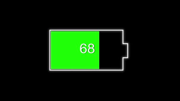 Ícone Bateria Digital Carregador Correndo Baixo Para Verde Bateria Telefone — Vídeo de Stock