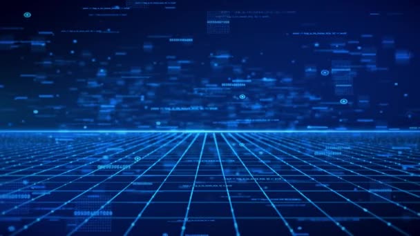 Technologie Tunnel Digitale Leitungen Big Data Informationsfluss Futuristische Matrix Kryptowährung — Stockvideo