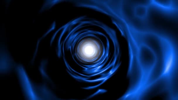 Blue Circle Sci Футуристический Научно Фантастический Тоннель Полет Паутину Неон — стоковое видео