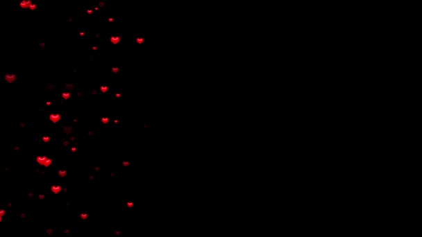 Día San Valentín Rosa Rojo Animación Corazones Saludo Corazones Amor — Vídeo de stock