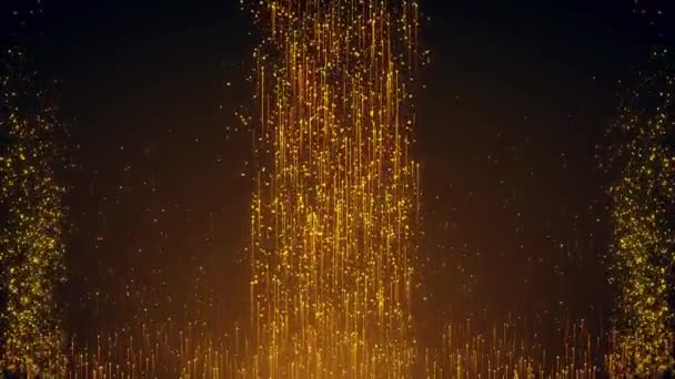 Gold Particle Glitter Award Luxury Summer Concept Fundo Movimento Luxo — Vídeo de Stock