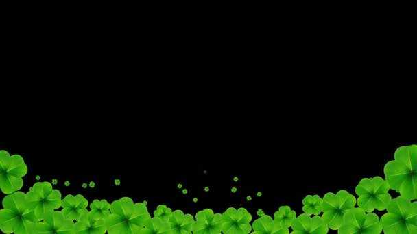 グッドラックオンセントパトリックデー 明るい緑の背景 春の休日のコンセプト パトリック パブのパーティーは イリッシュな伝統を祝う バケーション ホリデー クローバー 春の自然 — ストック動画