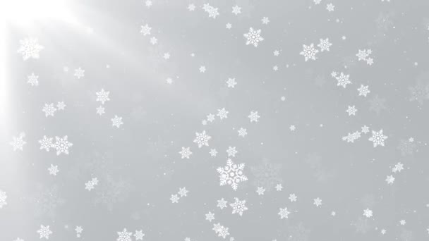 Partículas Invierno Abstractas Con Copos Nieve Navidad Vacaciones Animadas Brillo — Vídeo de stock