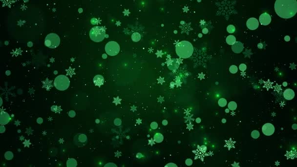 飘落的雪白冬雪模糊了背景 雪花飘落 闪耀在光上 复制空间 过年和圣诞快乐的冬季风格背景 — 图库视频影像