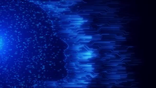 Τεχνολογία Κυβερνοχώρου Καινοτομία Τεχνητή Νοημοσύνη Εγκεφαλική Κίνηση Ψηφιακή Ροή Δεδομένων — Αρχείο Βίντεο