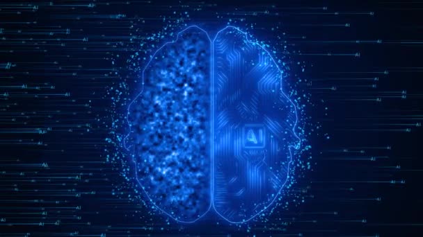 Kunstmatige Intelligentie Quantum Computer Technologie Digitale Hersenen Bieden Data Deep — Stockvideo