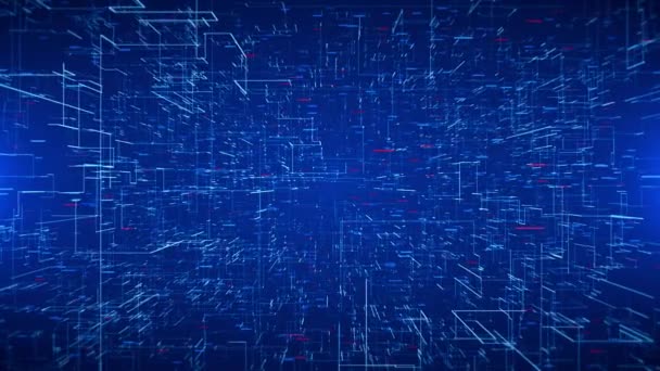 Digitale Cyberspace Technologie Drahtlose Systeme Globalisierung Big Data Datenanalyse Blockchain — Stockvideo
