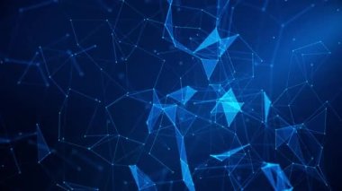 Noktaları birleştiren iş bilimi teknolojisi Ağ ya da bağlantı. Küresel iletişim ağı bağlantısı. Geometrik bağlantılı soyut arkaplan. Ağ bağlantısı yapısı. Devre bağlantısı