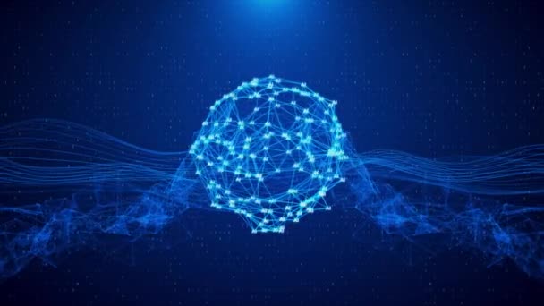 Künstliche Intelligenz Quantencomputertechnologie Digitales Gehirn Bieten Daten Deep Learning Machine — Stockvideo
