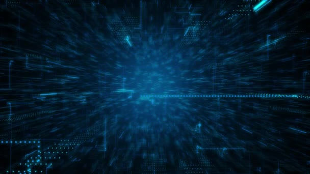 Futurista Tecnologia Transferência Fluxo Dados Cyberpunk Big Data Segurança Cibernética — Vídeo de Stock