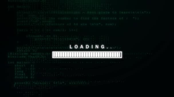 글리치 배경에 컴퓨터 바이러스 시스템 랜섬웨어 데이터 사이버 — 비디오