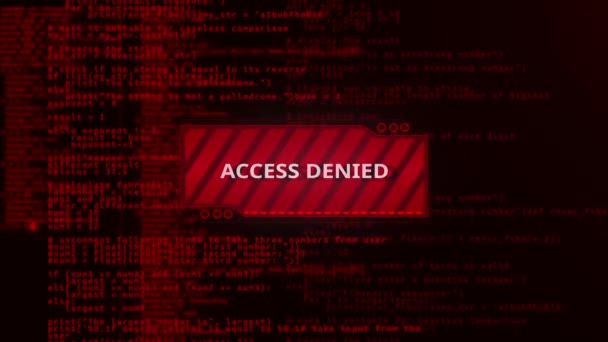 Σύμβολο Κίνδυνος Προσοχή Στο Σκούρο Κόκκινο Glitched Φόντο Ιός Υπολογιστή — Αρχείο Βίντεο