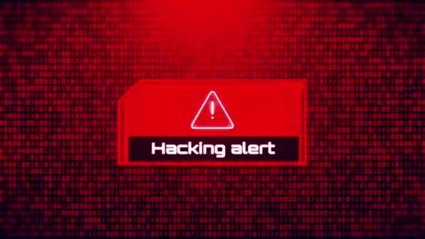 Símbolo Peligro Atención Fondo Rojo Oscuro Virus Informático Sistema Hacked — Vídeos de Stock