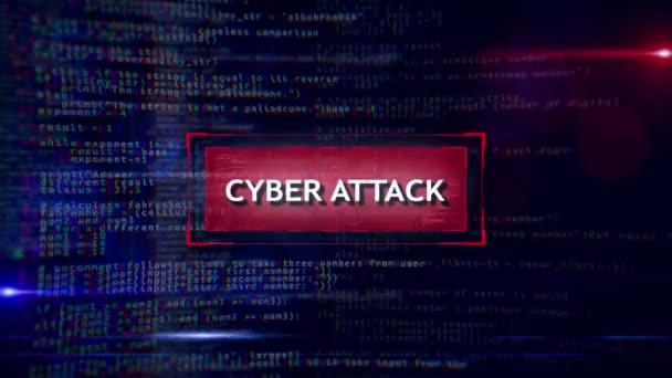 Red Warning Alert System Virus Hack Security Breach Computer Hacking — 图库视频影像