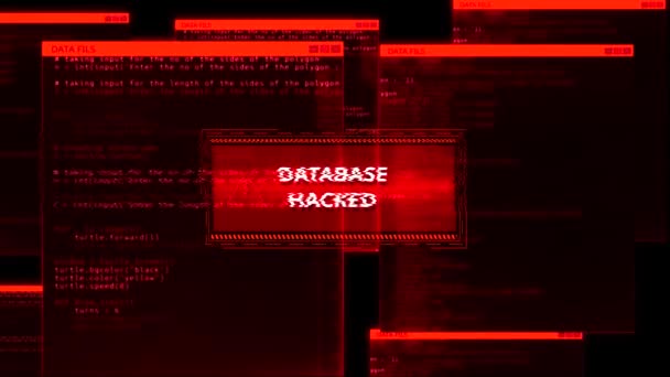System Hacking Alert Erkannte Gerät Infizierten Computer Animation Pixelflimmern Software — Stockvideo