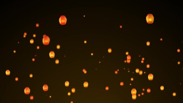 Lanterna Festival Lançamento Durante Festival Budista Ano Novo Chinês Tradicional — Vídeo de Stock