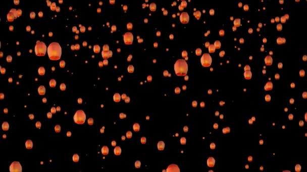 Lantern Festival Lanserar Buddhist Festival Kinesiska Nyår Traditionella Flygande Himmel — Stockvideo
