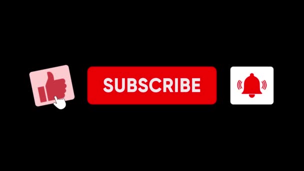 Subscribe Button Green Screen Editorial Footage Animation Subscribe Likes Notification — Stock Video