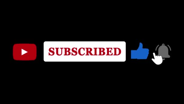 Animation Social Network Arrow Clicking Subscribe Button Subscribe Notification Channel — Stock Video
