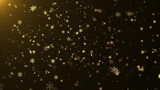 Los Copos Nieve Navideños Celebran Marco Invitación Navidad Con Partículas — Vídeo de stock