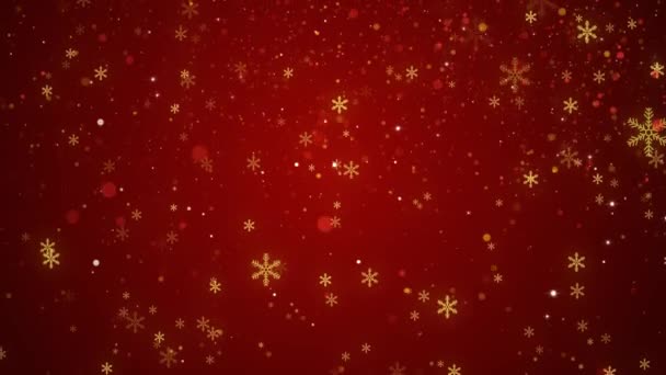 Vier Kerstkaart Sneeuwvlokken Winterachtergrond Vallende Sneeuwvlokken 2024 Nieuwjaar Vrolijk Kerstfeest — Stockvideo