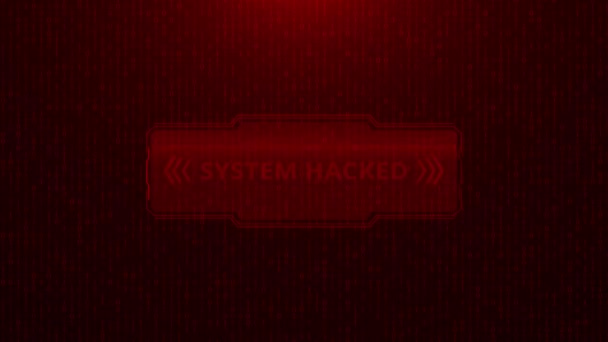 Rojo Alerta Alerta Sistema Virus Hackear Brecha Seguridad Piratería Informática — Vídeo de stock