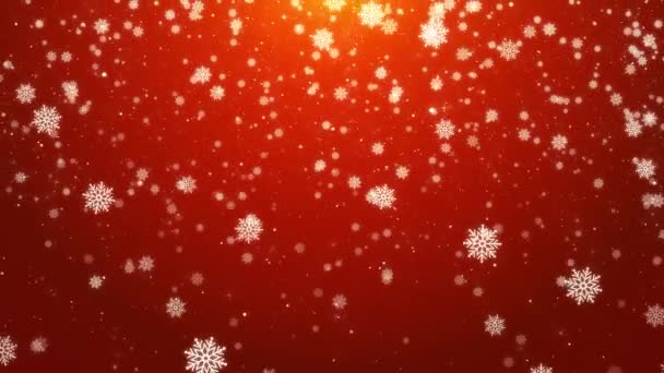 Celebra Tarjeta Invitación Navidad Copos Nieve Fondo Invierno Caída Copos — Vídeos de Stock