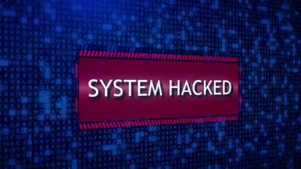 System Hacking Message Background Code Background Virus Warning Malware Penetration — Stock Video