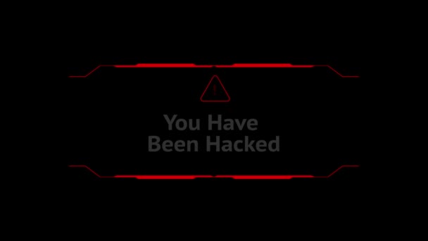 Warning Error Danger Digital System Security Alert Error Message Hacking — Stock Video