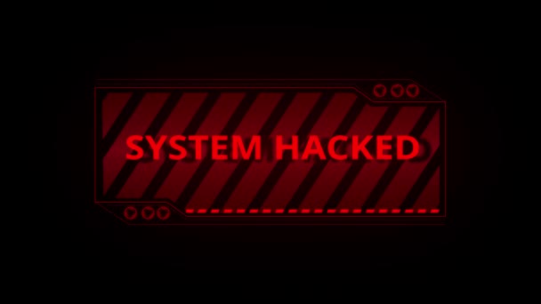시스템 메시지 코드와 빨간색 배경입니다 바이러스 데이터 시스템 Ddos 사이버 — 비디오