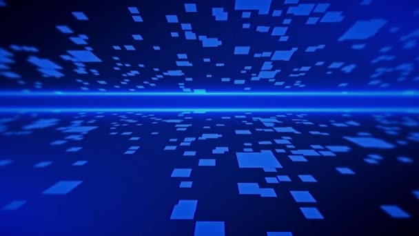 Big Data Fondo Azul Flujo Cibernético Futurista Experiencia Tecnología Cibernética — Vídeos de Stock
