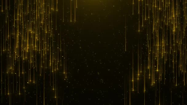 Petrecere Scenă Animație Sclipici Aur Stele Lumini Particule Striptease Aur — Videoclip de stoc
