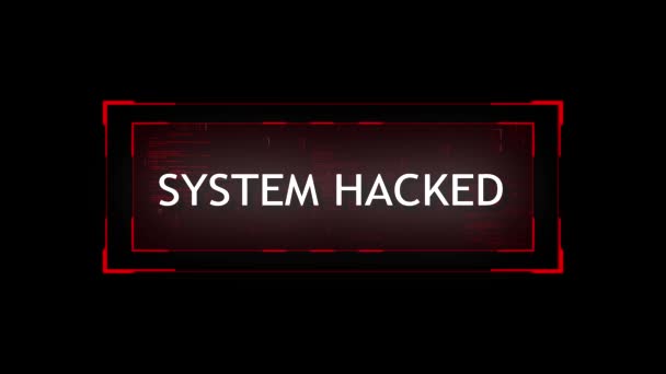 Alart System Hacked Error Scam Online Personal Data Breach Hacker — Stock Video