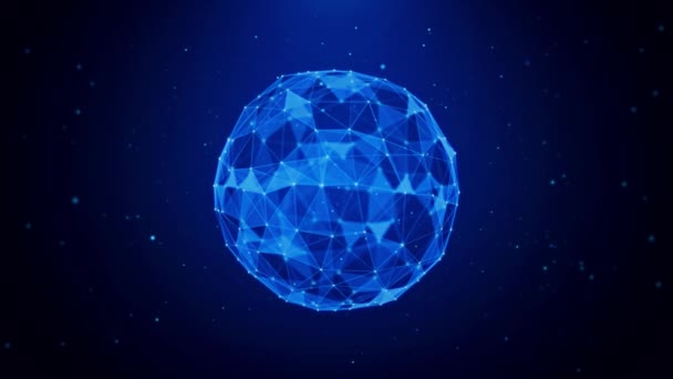 デジタルデータフローグローバルアーステクノロジー3D接続ネットワーク背景 世界的なビッグデータクラウド ワールドコネクションライト 未来の地球グローブをスピニングする ビジネス技術について インターネットスペース — ストック動画
