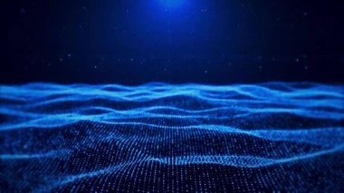 Büyük veri. Gelecekçi siber akım mavi arka plan. Siber teknoloji geçmişi. 3 boyutlu dalga. Yapay zeka, sanal sanal sanal sanal uzay. Kripto Para Birimi Meta Evren Kavramı. nesnelerin interneti