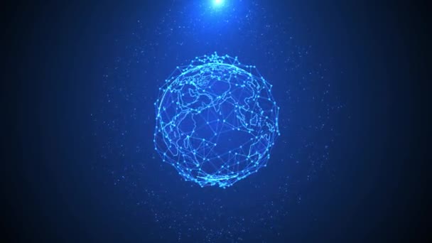 Futuristic Abstract Network Growing Planet Concept Technologie Entreprise Moderne Informatique — Video