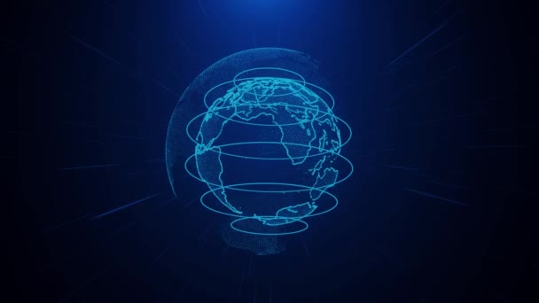 Futuristiska Abstrakta Nätverket Växande Planet Modernt Affärsteknologiskt Koncept Cloud Computing — Stockvideo