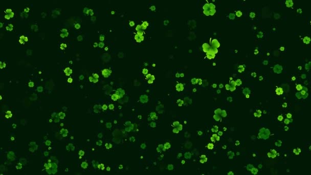 Lycka Till Patricks Day Ljusa Grön Bakgrund Holiday Begreppet Våren — Stockvideo