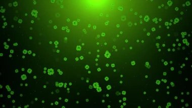4K Shamrock st patricks tatil günü yeşil Clover Düşen Konfeti Parıltısı Arkaplan Yağmuru videosu. Bayrama hoş geldin. Patricks Günü desenli yonca. şanslı bahar tasarımı