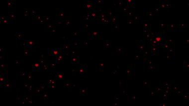 Parçacık Uçan Kalpler Sevgililer Günü Pembe Animasyon Kalpleri Aşk Kalplerini selamlıyor. Bokeh şenliği, ışıltı, Sevgililer Günü için kalp, evlilik yıldönümü. Noel bayramı etkinliği.