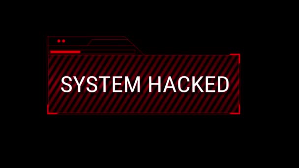 Varning Fel Fara Digital System Security Alert Felmeddelande Hacking Alert — Stockvideo