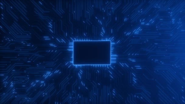 Machine Learning Circuit Board Cpu Processor Microchip Starting Artificial Intelligence — Stock Video