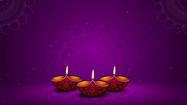 Feliz Tarjeta Felicitación Diwali Del Festival Diya Con Elegante Lámpara — Vídeo de stock