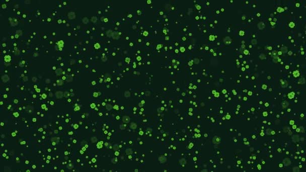 Shamrock Patricks Dag Vakantie Groen Leaf Clover Falling Confetti Glitter — Stockvideo