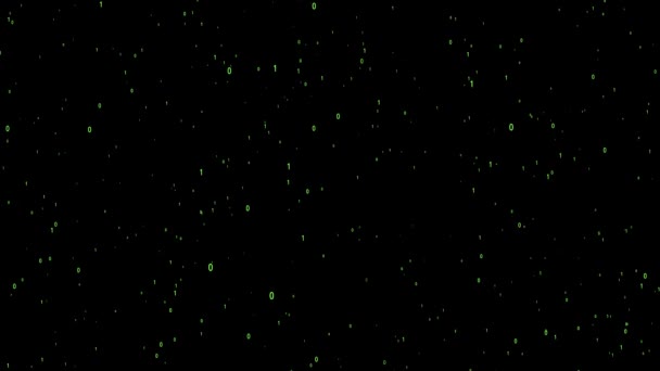 Matrix Code Falling Green Letters Mundo Digital Chuva Hipnotizante Animação — Vídeo de Stock