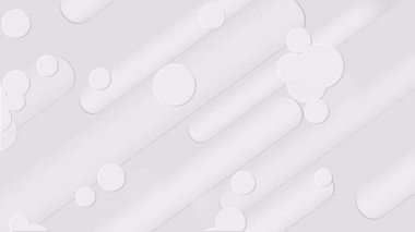 Soyut beyaz çizgili animasyon. Dijital minimum geometrik şekiller 3D BG. Teknoloji Hatları Bağlandı. Premium lüks beyaz şirket. Dalgalı, Noktalı, Yavaş Dalgalı, Dijital Düşük Polyester Şirket Uzayı.