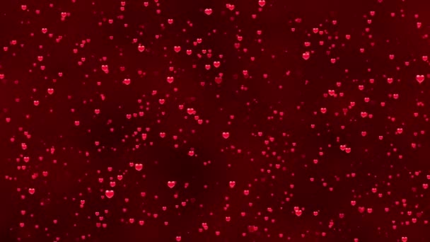 Valentines Day Pink Red Animation Hearts Greeting Love Hearts Festive — Stock Video