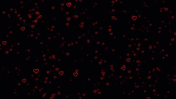 Valentines Day Pink Red Animation Hearts Salam Hati Cinta Perayaan — Stok Video