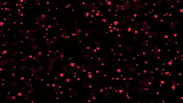 Heart Abstrab Glow Particles Abstrab Background Блеск Боке Красные Сердца — стоковое видео